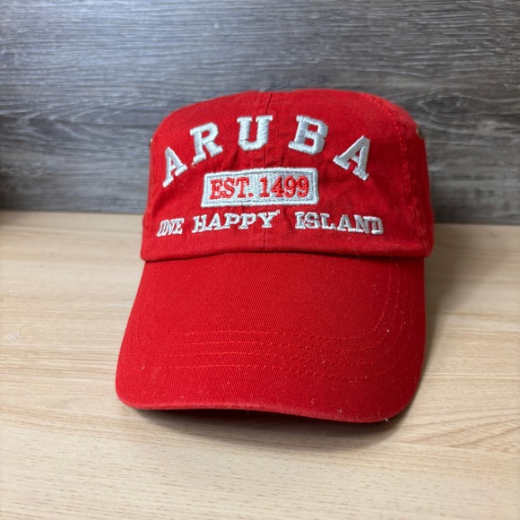 American Vintage Other - Aruba Hat Cap Strap Back Red One Happy Island‎ Adjustable